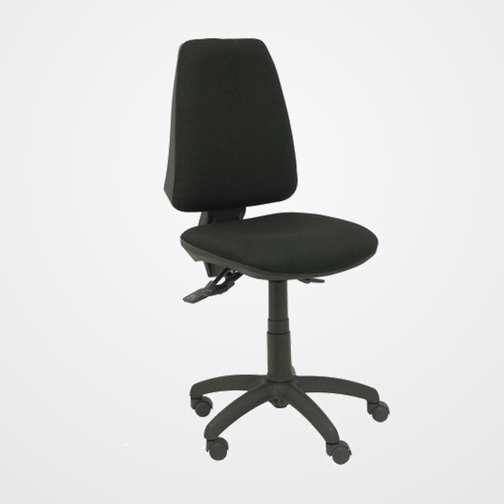 SILLA PIQUERAS Y CRESPO ELCHE S MECANISMO SINCRO de DOBLE MANETA GRAN CONFORTABILIDAD REGULABLE EN ALTURA RUEDAS de NYLON ASIENTO Y RESPALDO TAPIZADO BALI NEGRO