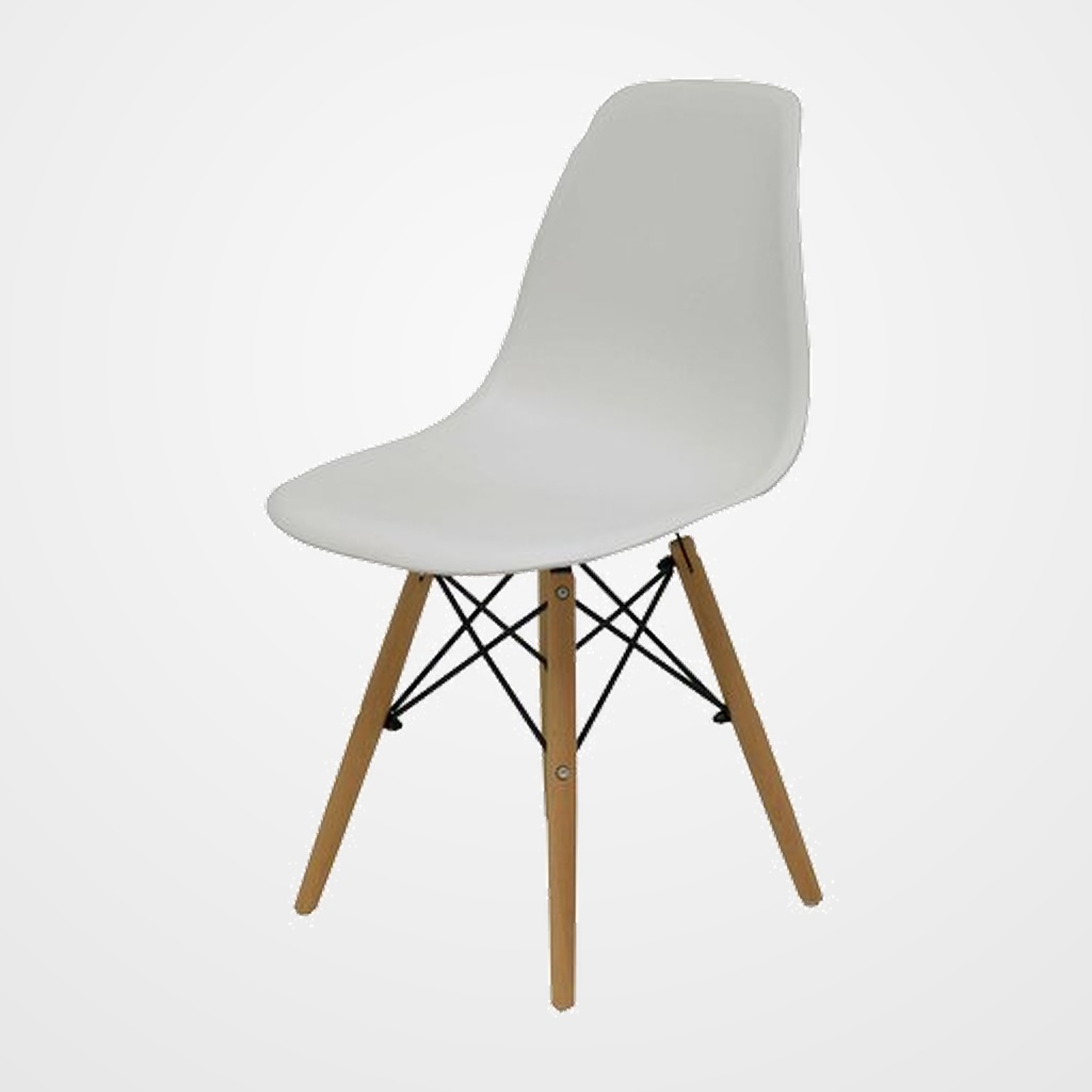 [24404480] SILLA PIQUERAS Y CRESPO PRIEGO CONFIDENTE ERGONOMICA ESTRUCTURA DE MADERA Y METAL ESTILO TOWER ASIENTO Y RESPALDO PVC BLANCO PACK de 4