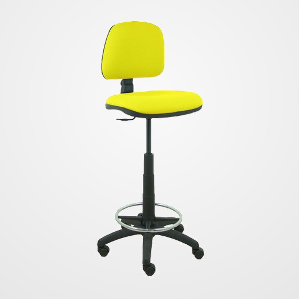 TABURETE PIQUERAS Y CRESPO ISSO ERGOMICO MECANISMO DE CONTACTO PERMANENTE REGULABLE EN ALTURA Y ARO REPOSAPIES ASIENTO Y RESPALDO TAPIZADOS BALI AMARILLO