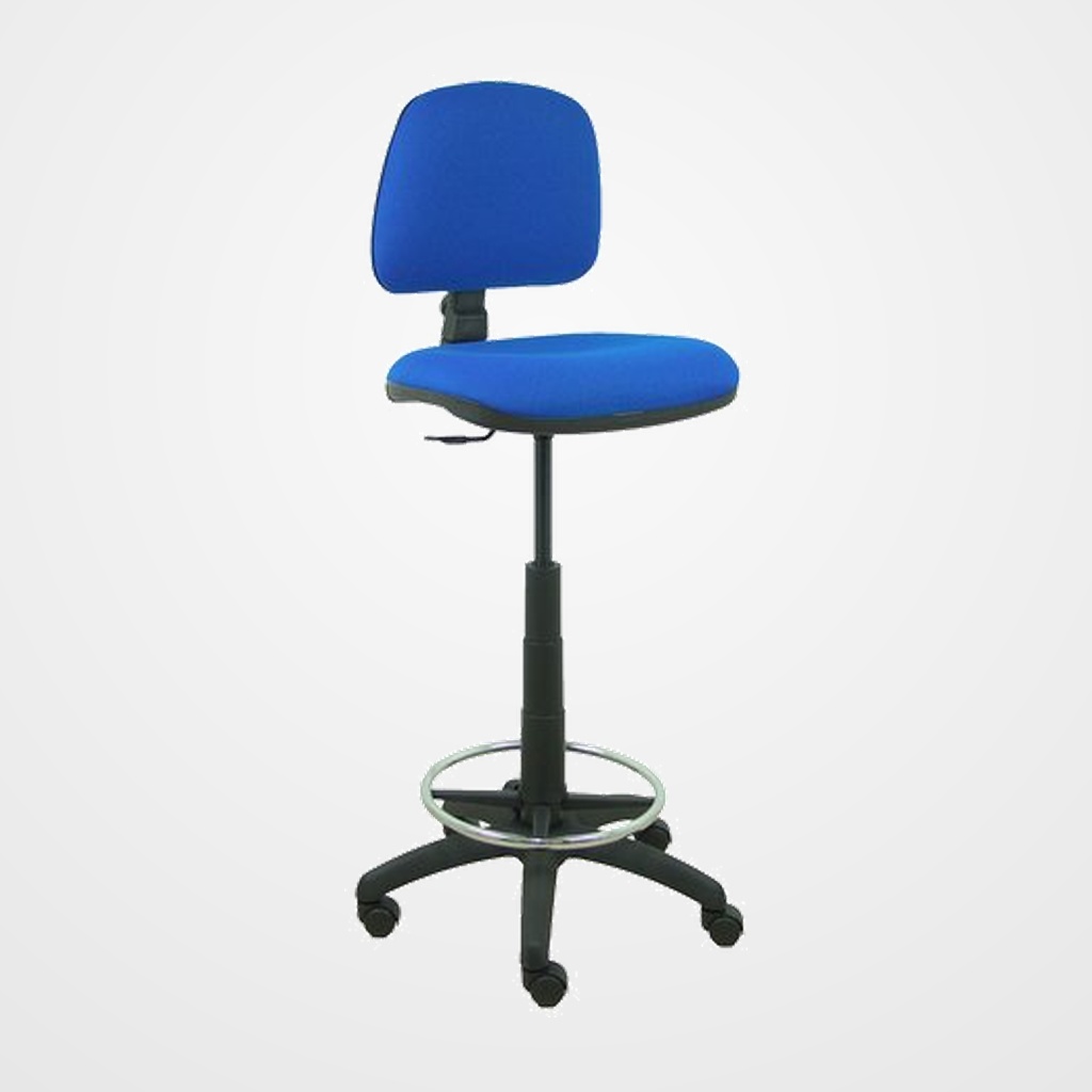 TABURETE PIQUERAS Y CRESPO ISSO ERGOMICO MECANISMO DE CONTACTO PERMANENTE REGULABLE EN ALTURA Y ARO REPOSAPIES ASIENTO Y RESPALDO TAPIZADOS BALI AZUL