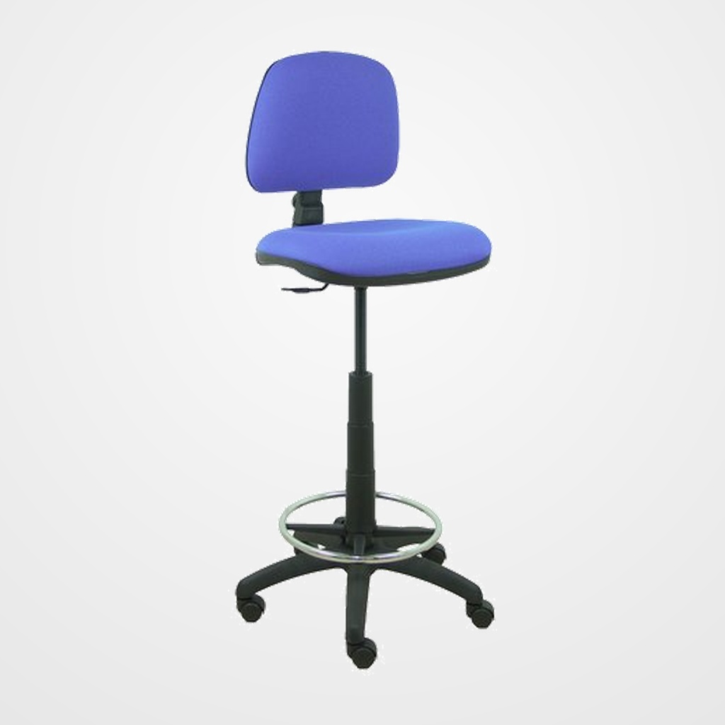 TABURETE PIQUERAS Y CRESPO ISSO ERGOMICO MECANISMO DE CONTACTO PERMANENTE REGULABLE EN ALTURA Y ARO REPOSAPIES ASIENTO Y RESPALDO TAPIZADOS BALI AZUL CLARO