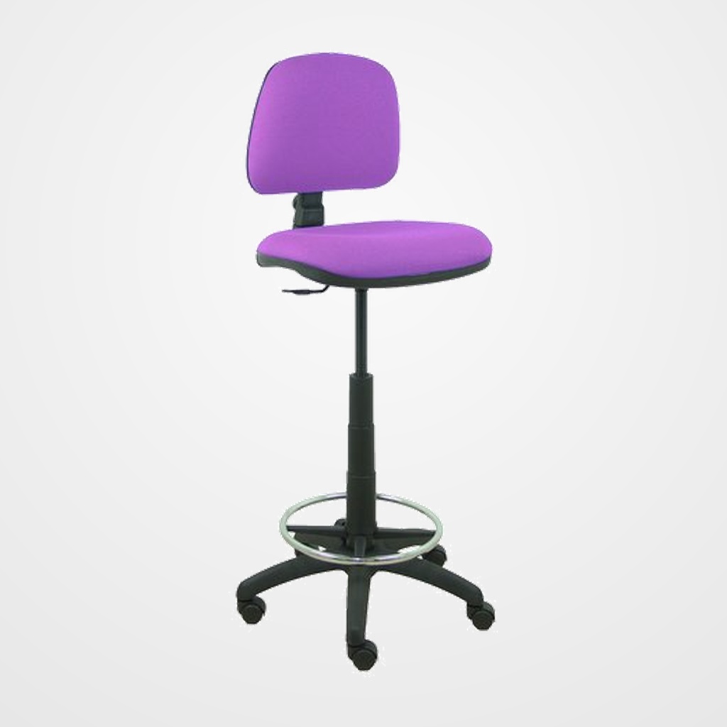 TABURETE PIQUERAS Y CRESPO ISSO ERGOMICO MECANISMO DE CONTACTO PERMANENTE REGULABLE EN ALTURA Y ARO REPOSAPIES ASIENTO Y RESPALDO TAPIZADOS BALI LILA