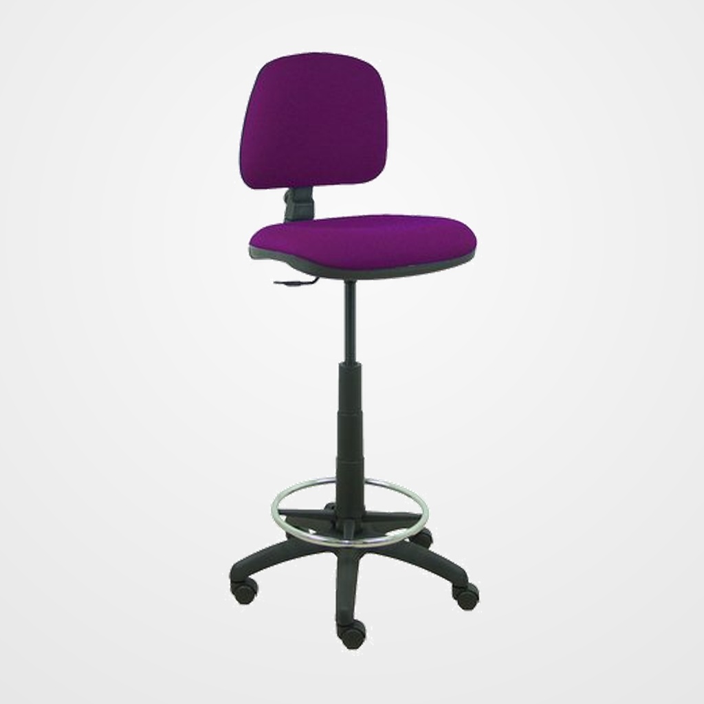 TABURETE PIQUERAS Y CRESPO ISSO ERGOMICO MECANISMO DE CONTACTO PERMANENTE REGULABLE EN ALTURA Y ARO REPOSAPIES ASIENTO Y RESPALDO TAPIZADOS BALI MORADO