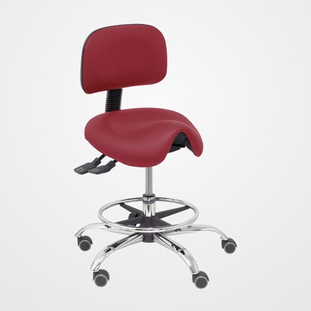 TABURETE PIQUERAS Y CRESPO ZARZA SIMILPIEL GRANATE