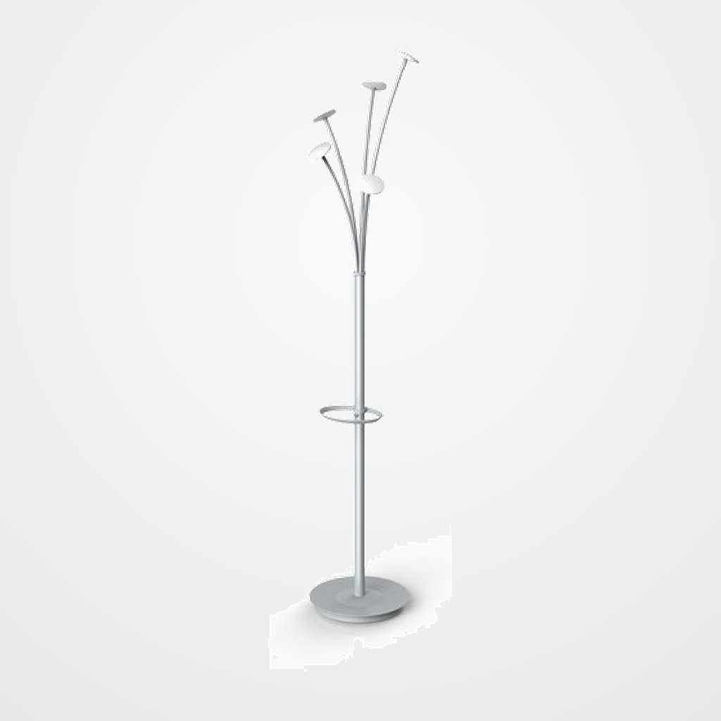 PERCHERO PIE ALBA 5 COLGADORES 187x36 CON PARAGÜERO COLOR BLANCO