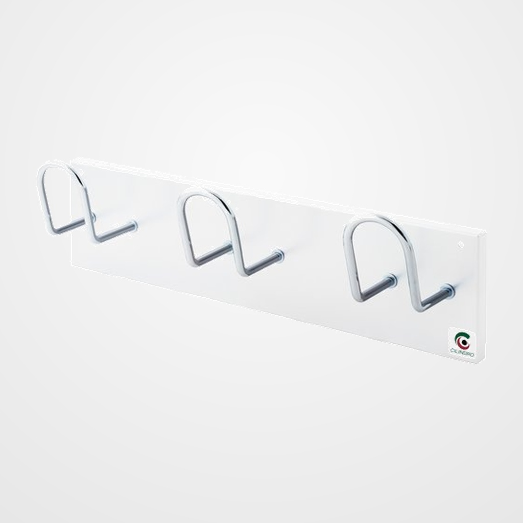 [16201400] PERCHERO PARED CLINDRO H-13 3 COLGADORES BLANCO