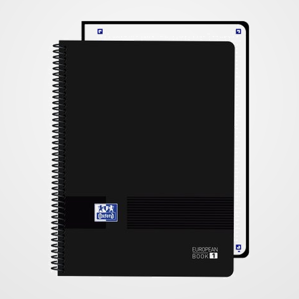 BLOC OXFORD SCHOOL EU.BOOK 1 LIVE&GO micro.tapa PP A4+ 80h CUADRIC.5x5 90g NEGRO