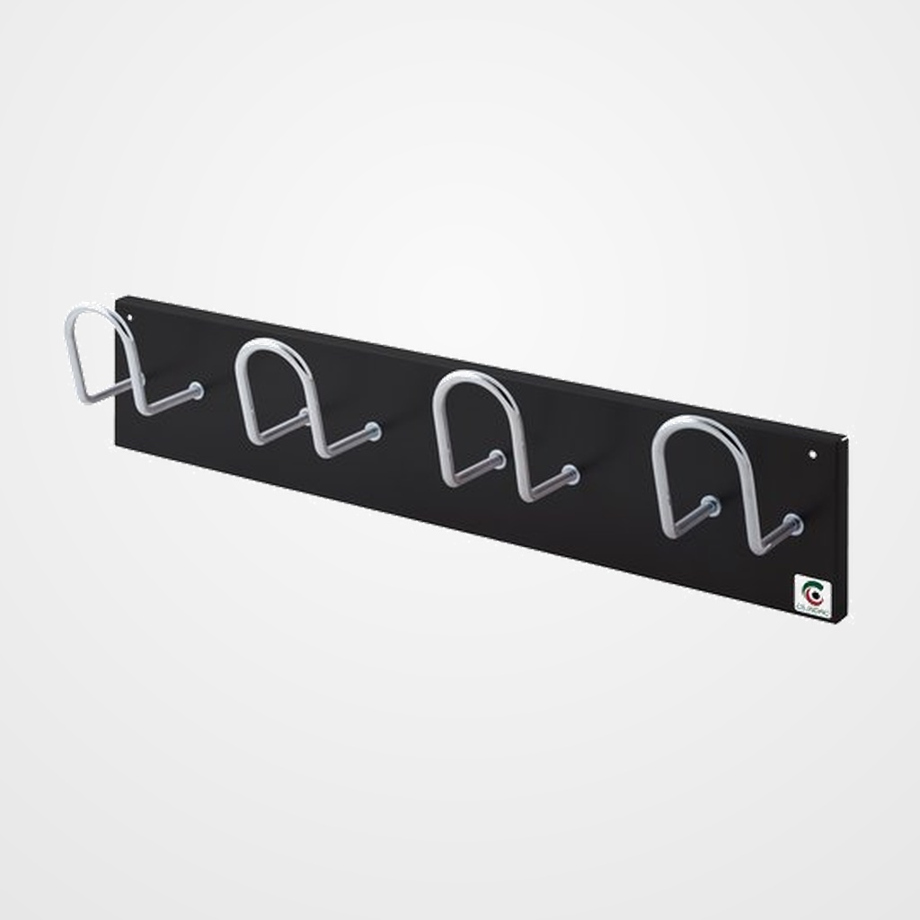 PERCHERO PARED CLINDRO H-14 4 COLGADORES NEGRO