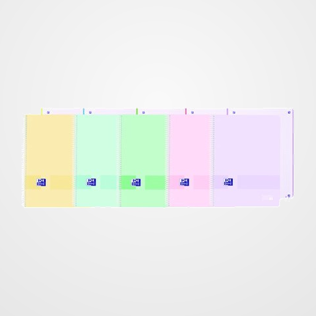 BLOC OXFORD SCHOOL EU.BOOK 1 LIVE&GO micro.tapa PP A4+ 80h CUADRIC.5x5 90g SURTIDO PASTEL (5 col.)