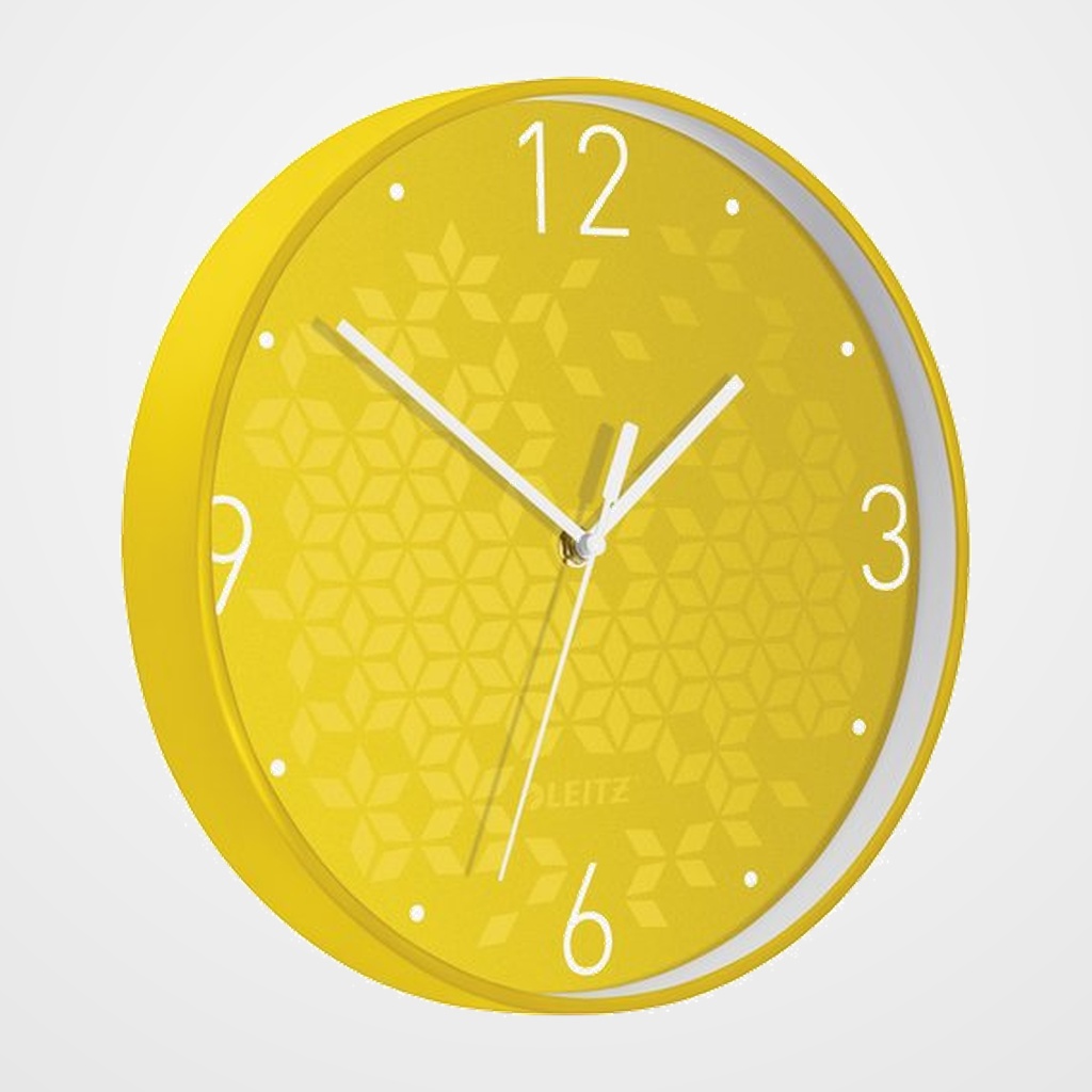 RELOJ PARED LEITZ WOW ANALOGICO 29 CM Ø AMARILLO