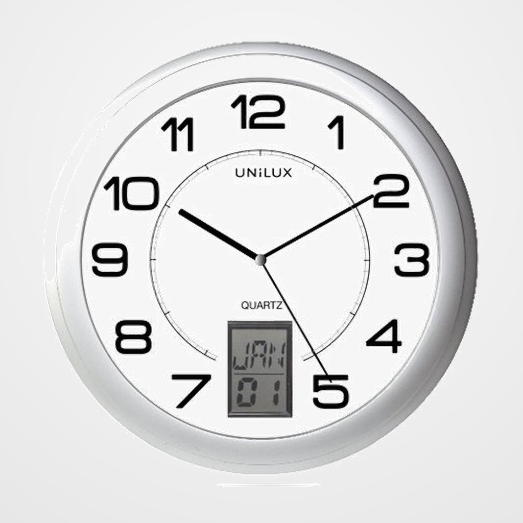 RELOJ DE PARED UNILUX INSTINCT ANALOGICO 30,5 CM Ø GRIS METALIZADO