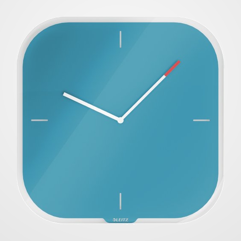 RELOJ PARED LEITZ COSY CRISTAL ANALOGICO 30x30x4 CM AZUL (incluye rotulador de borrado en seco)