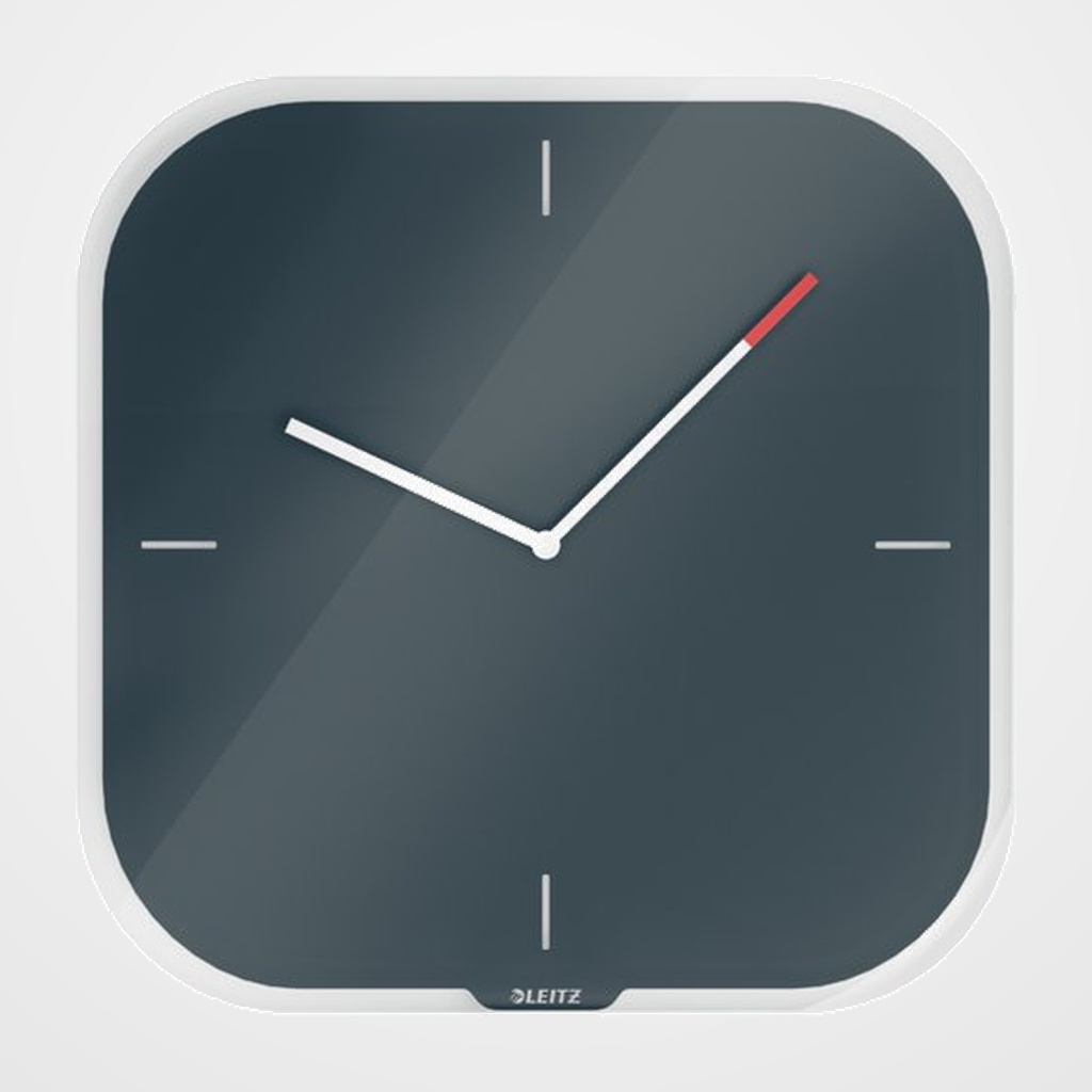 [15701031] RELOJ PARED LEITZ COSY CRISTAL ANALOGICO 30x30x4 CM GRIS (incluye rotulador de borrado en seco)