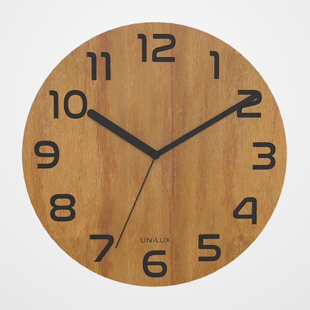 RELOJ PARED UNILUX PALMA BAMBOO ANALOGICO 30 CM Ø
