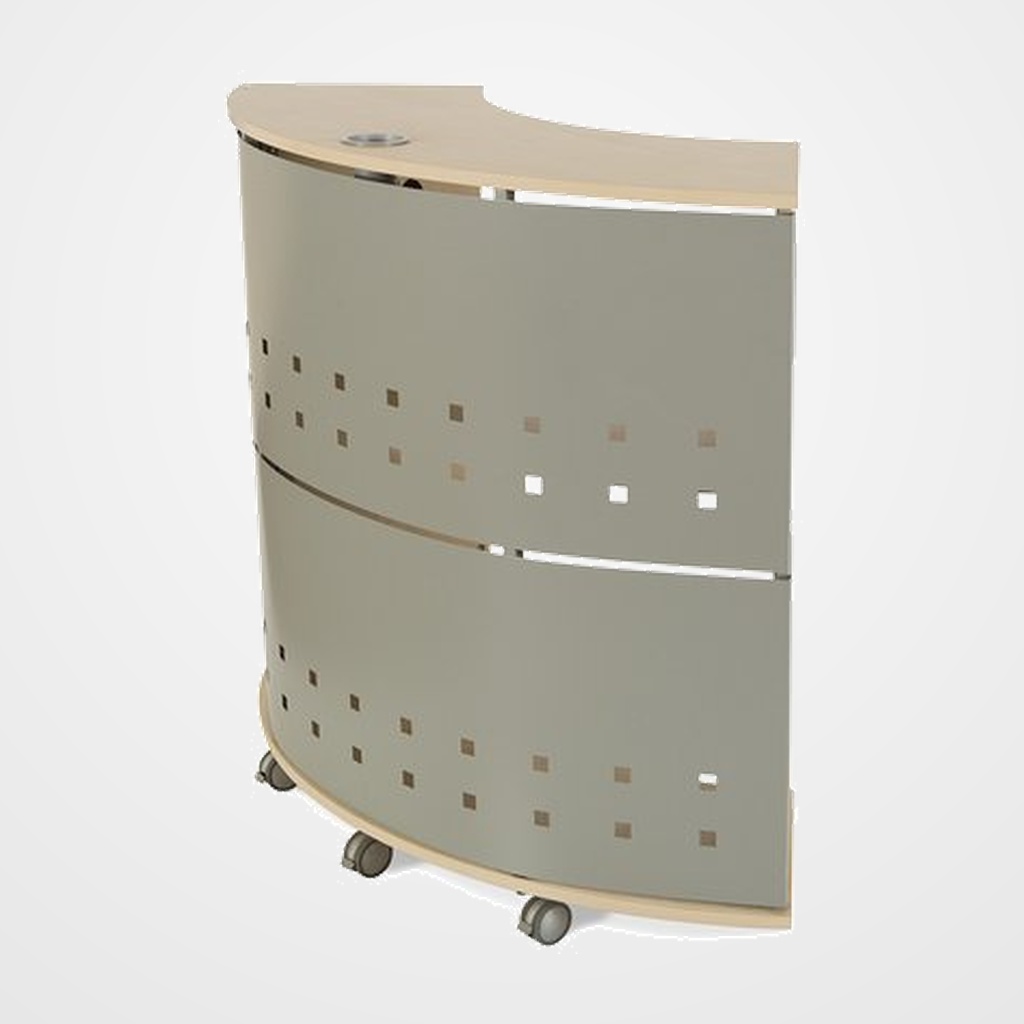 RECEPCION ROCADA CIRCULAR 1450x580x130 ESTRUCTURA HAYA TABLEROS HAYA