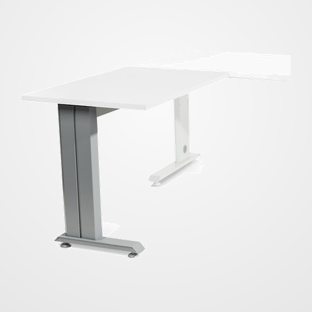 MESA ROCADA METAL ALA 100x60 ESTRUCTURA ALUMINIO TABLERO BLANCO