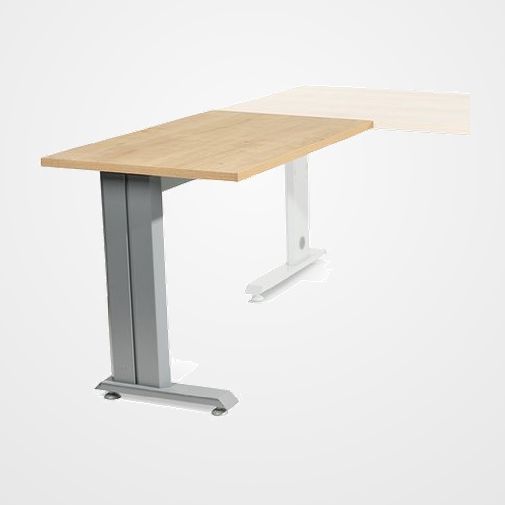 MESA ROCADA METAL ALA 100x60 ESTRUCTURA ALUMINIO TABLERO ROBLE