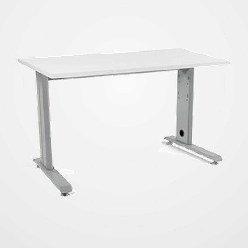 MESA ROCADA METAL 120x60 ESTRUCTURA ALUMINIO TABLERO BLANCO