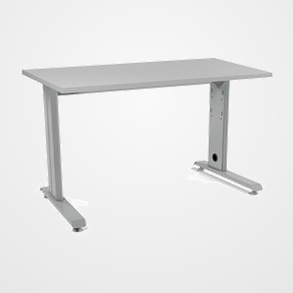 MESA ROCADA METAL 120x60 ESTRUCTURA ALUMINIO TABLERO GRIS