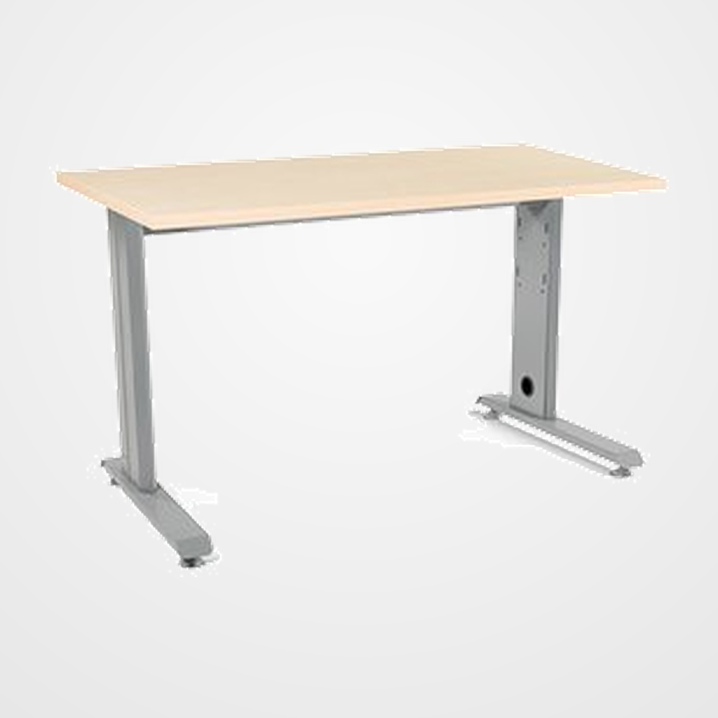 MESA ROCADA METAL 120x60 ESTRUCTURA ALUMINIO TABLERO HAYA