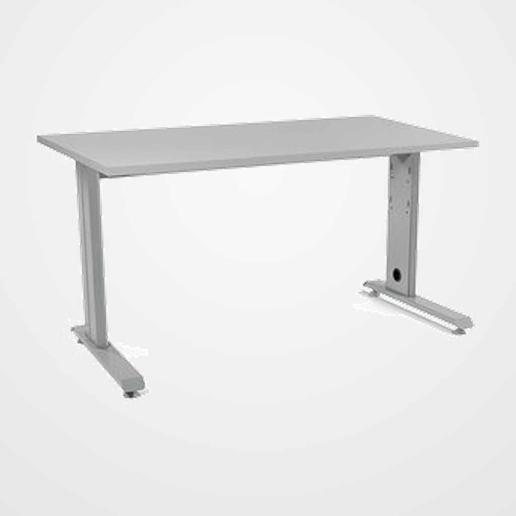 MESA ROCADA METAL 140x80 ESTRUCTURA ALUMINIO TABLERO GRIS