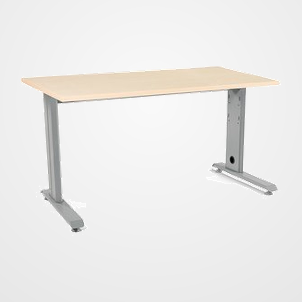 MESA ROCADA METAL 140x80 ESTRUCTURA ALUMINIO TABLERO HAYA