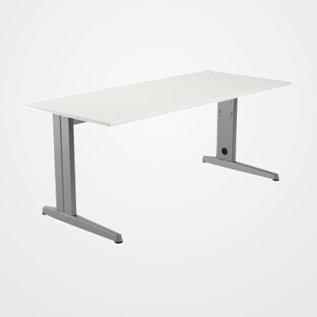 MESA ROCADA METAL 160x80 ESTRUCTURA ALUMINIO TABLERO BLANCO