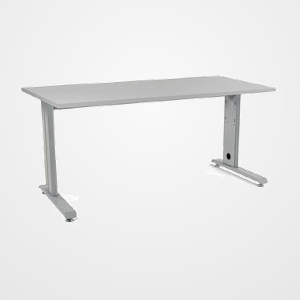 [24402639] MESA ROCADA METAL 160x80 ESTRUCTURA ALUMINIO TABLERO GRIS