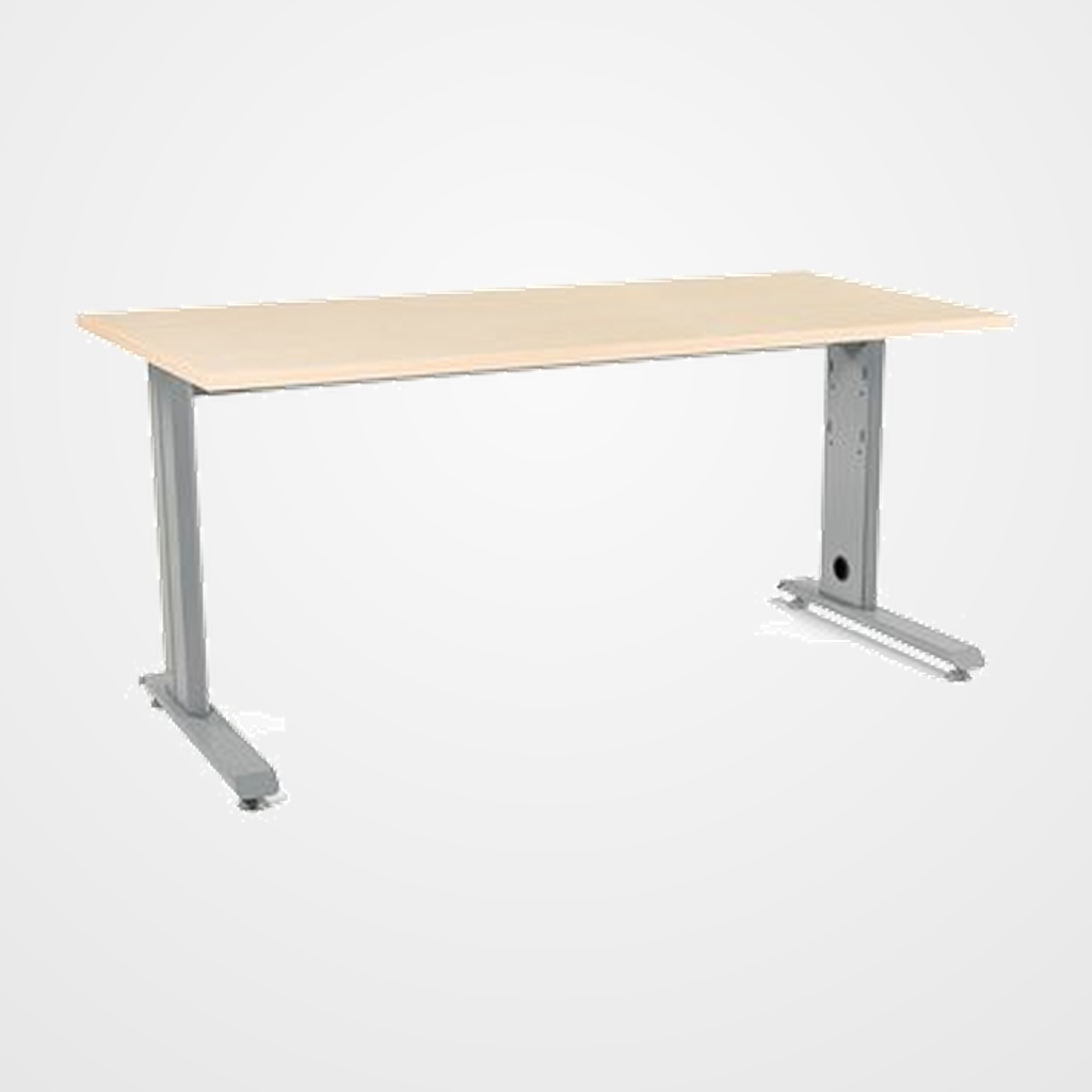 MESA ROCADA METAL 160x80 ESTRUCTURA ALUMINIO TABLERO HAYA