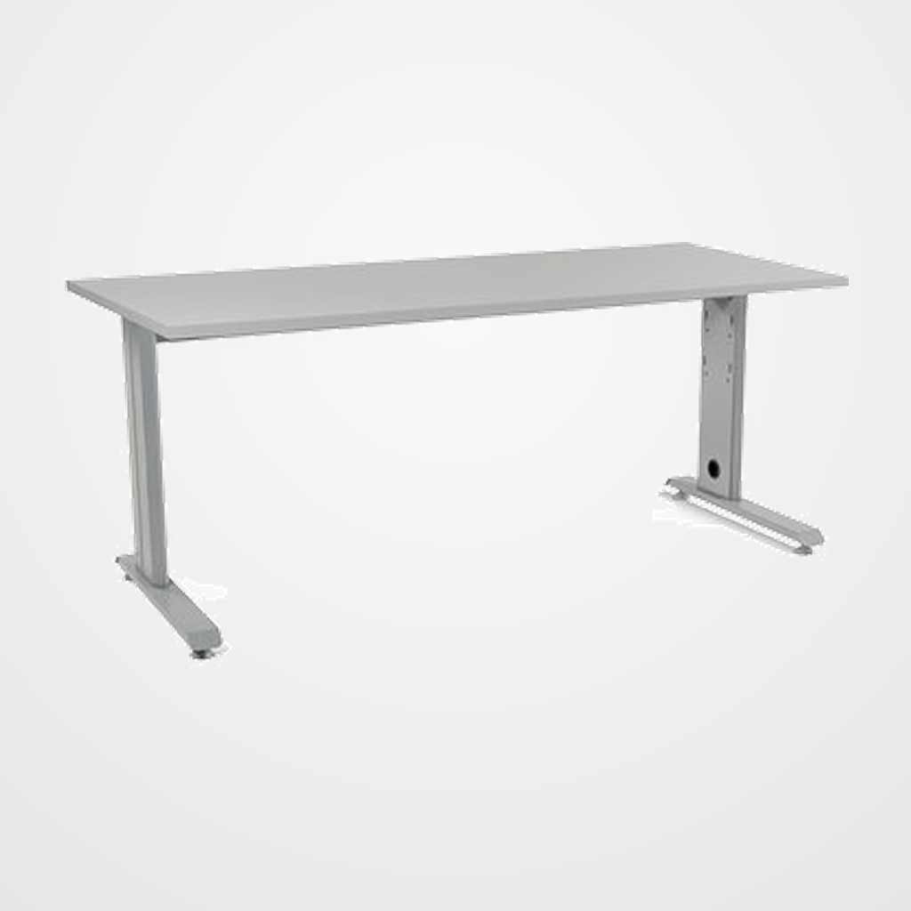 MESA ROCADA METAL 180x80 ESTRUCTURA ALUMINIO TABLERO GRIS