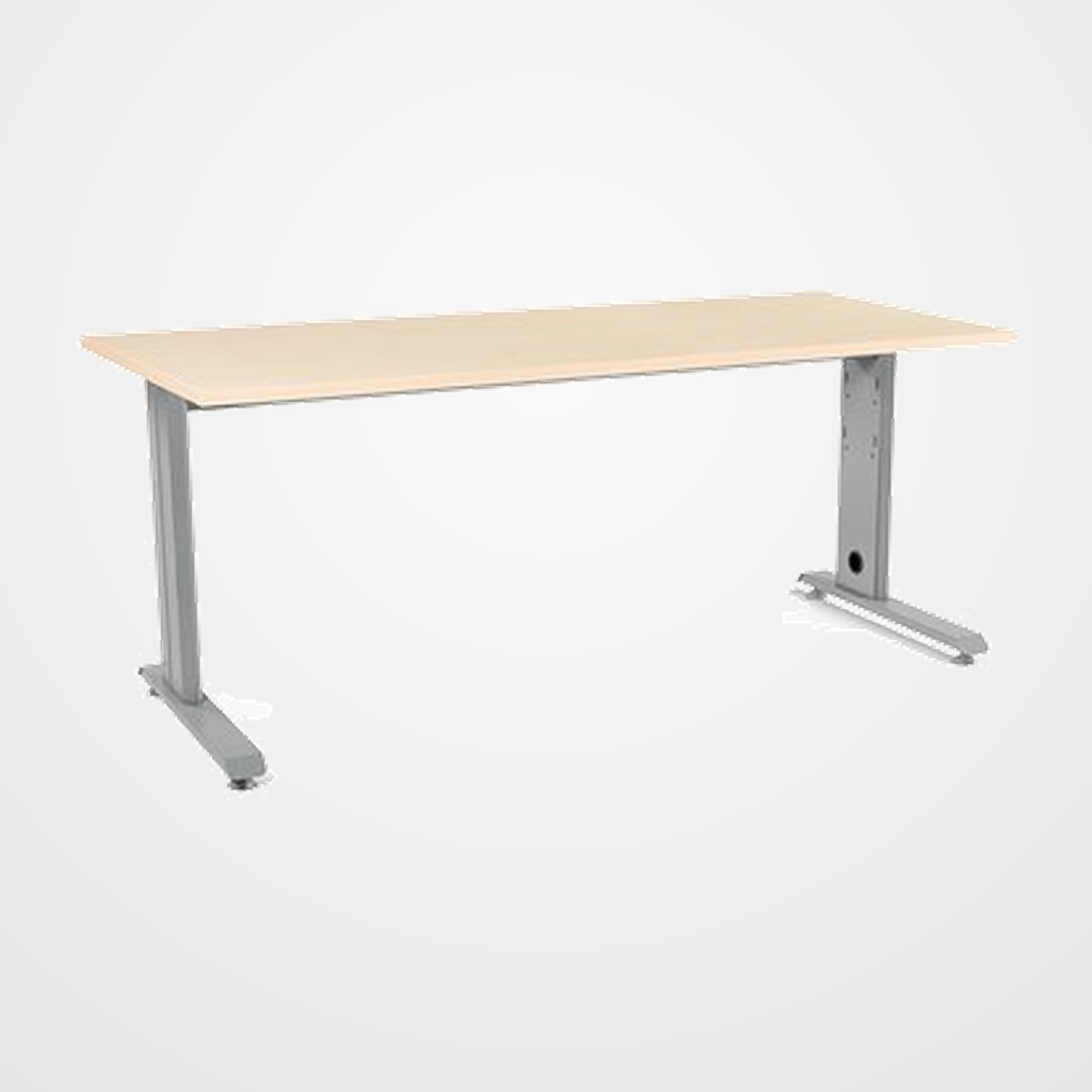 MESA ROCADA METAL 180x80 ESTRUCTURA ALUMINIO TABLERO HAYA