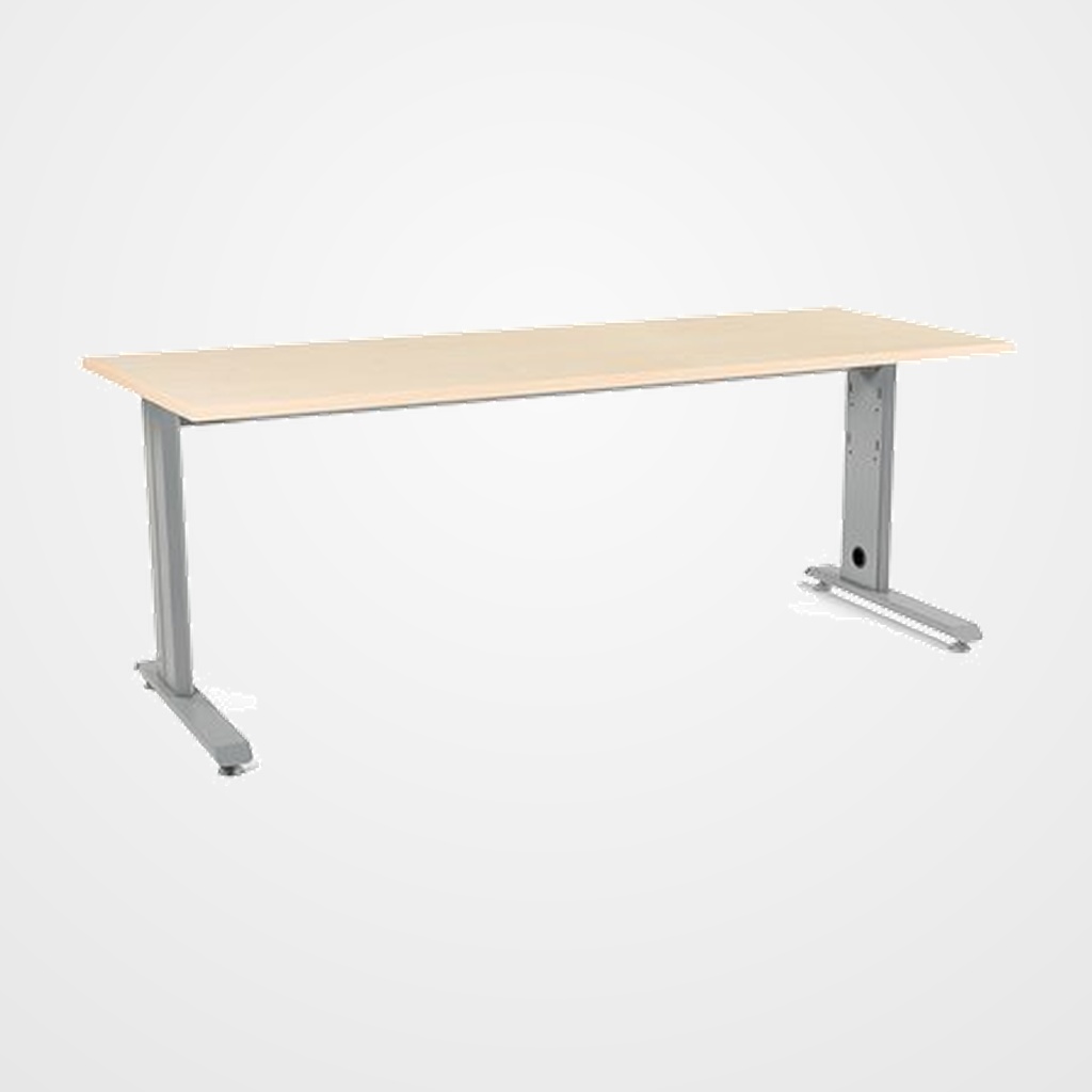 MESA ROCADA METAL 200x80 ESTRUCTURA ALUMINIO TABLERO HAYA