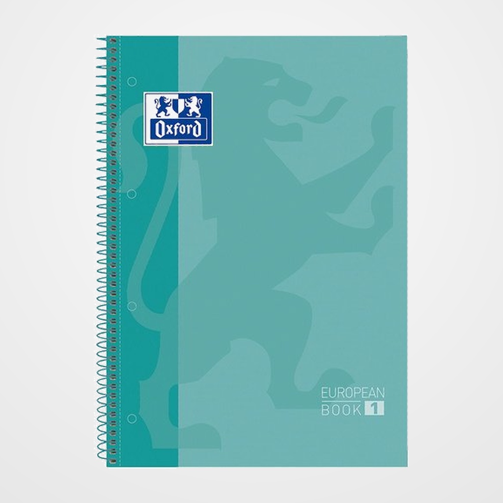 BLOC OXFORD SCHOOL EU.BOOK 1 micro.tapa EXTRA A4+  80h HORIZONTAL 90g VERDE MENTA