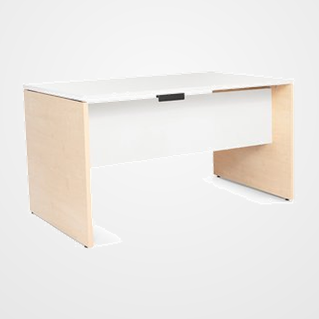 MESA ROCADA WORK 140x80 ESTRUCTURA HAYA TABLERO BLANCO