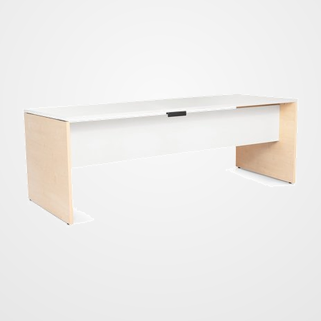 MESA ROCADA WORK 200x80 ESTRUCTURA HAYA TABLERO BLANCO