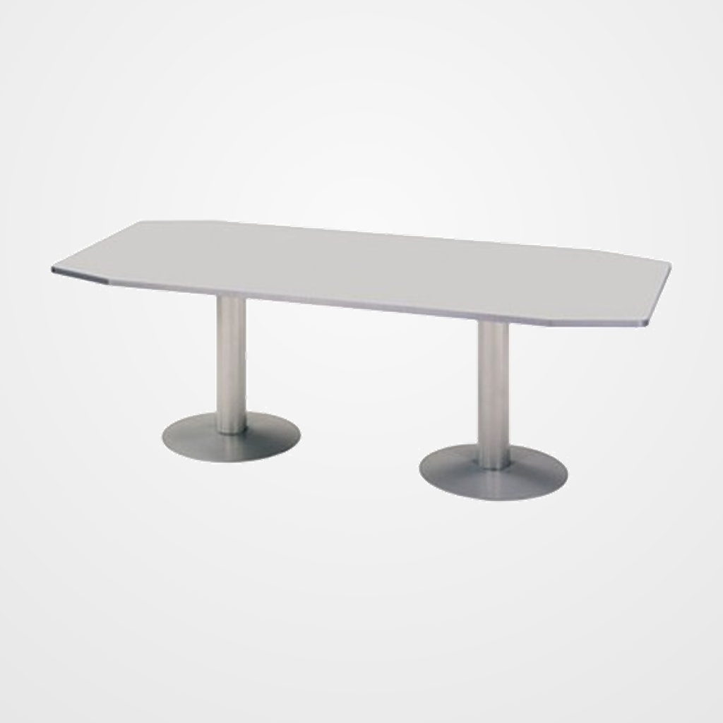 [24402765] MESA ROCADA MEETING DE JUNTAS 220x100 PIES COLUMNA ALUMINIO TABLERO GRIS