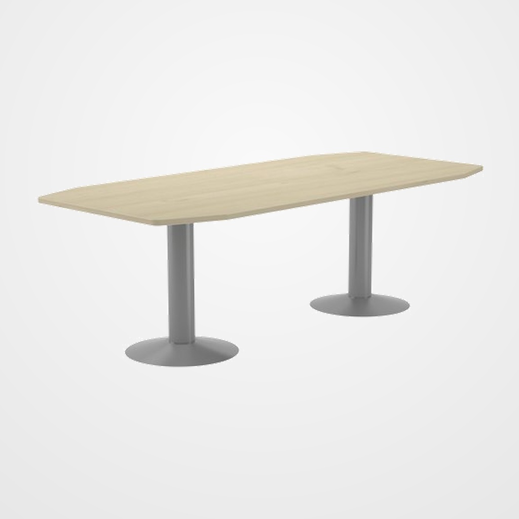 MESA ROCADA MEETING DE JUNTAS 220x100 PIES COLUMNA ALUMINIO TABLERO HAYA