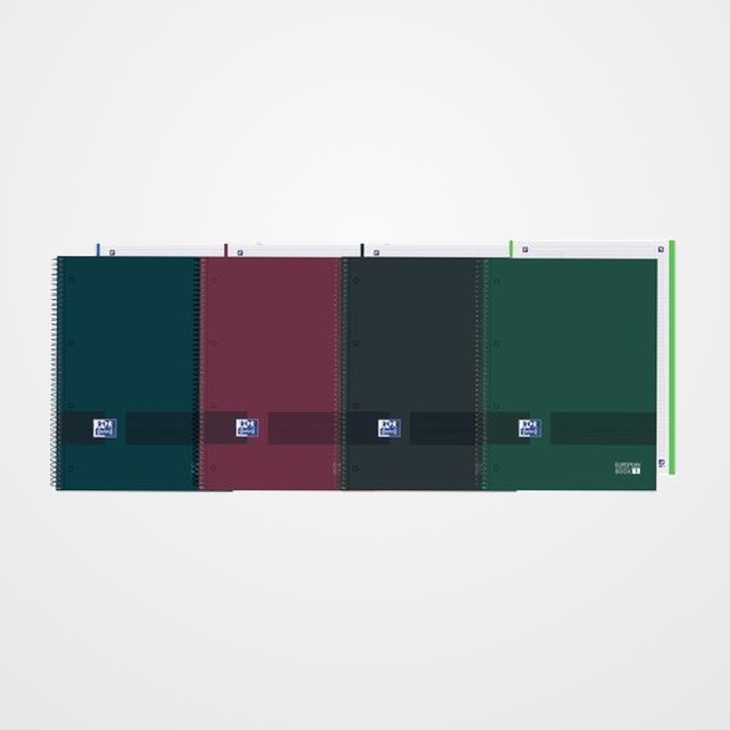 BLOC OXFORD SCHOOL EU.BOOK 1 OXFORD&YOU micro.tapa EXTRA A4+ 80h CUADRIC.5x5 90g SURTIDO NEUTROS (4 col.)