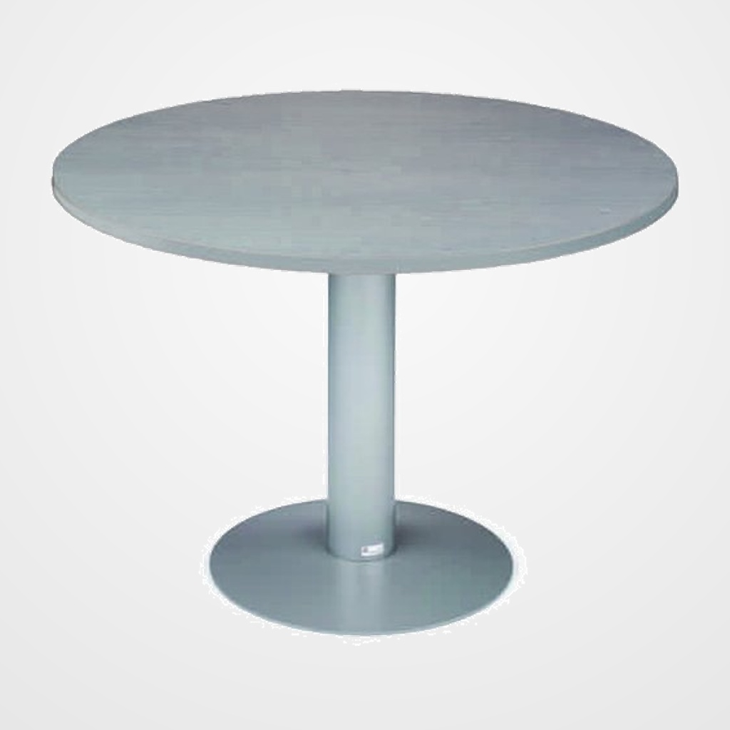 MESA ROCADA MEETING REDONDA DE JUNTAS DIAMETRO 120 cm. con PATA COLUMNA ALUMINIO TABLERO GRIS