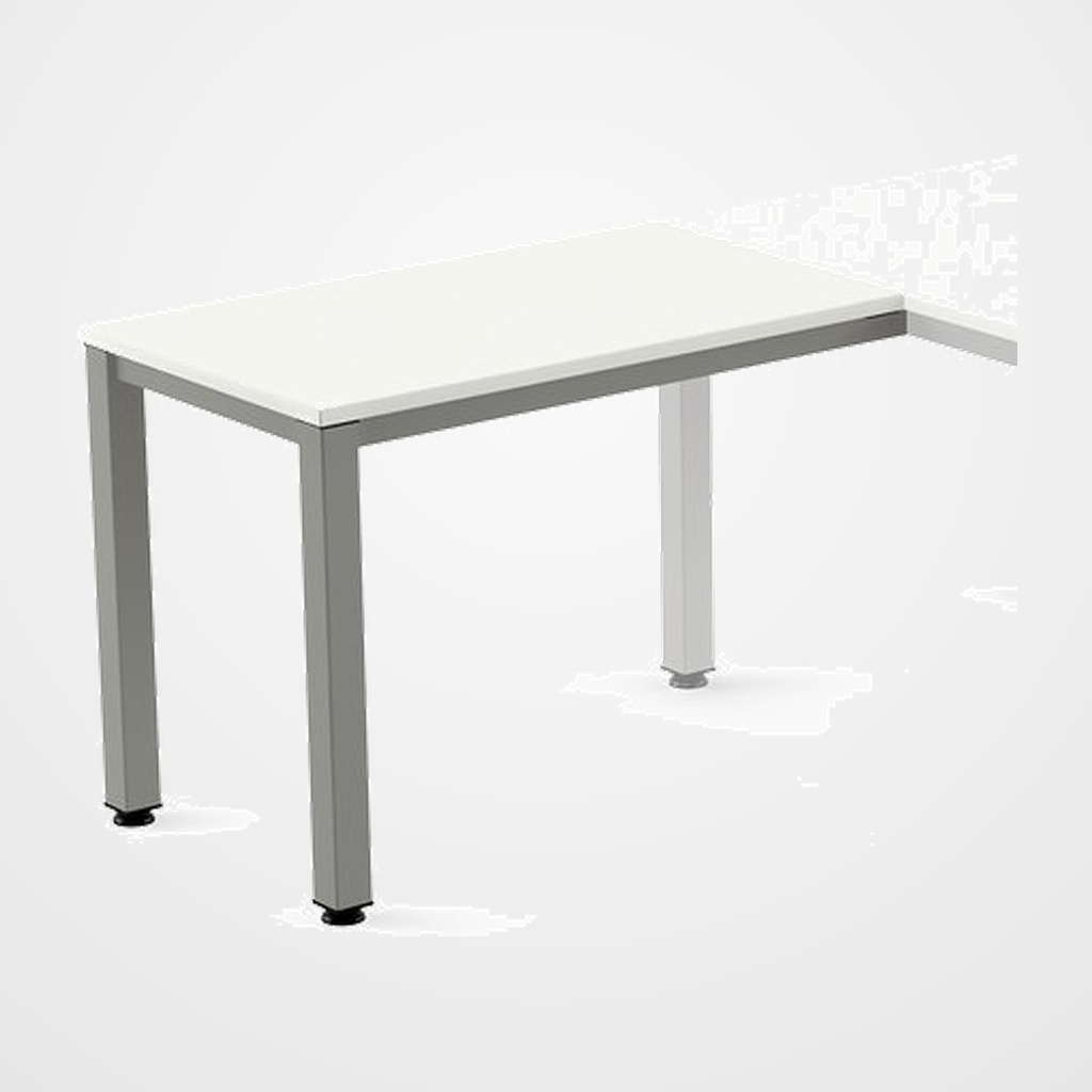 MESA ROCADA EXECUTIVE ALA 100x60 ESTRUCTURA ALUMINIO TABLERO MELAMINA BLANCO