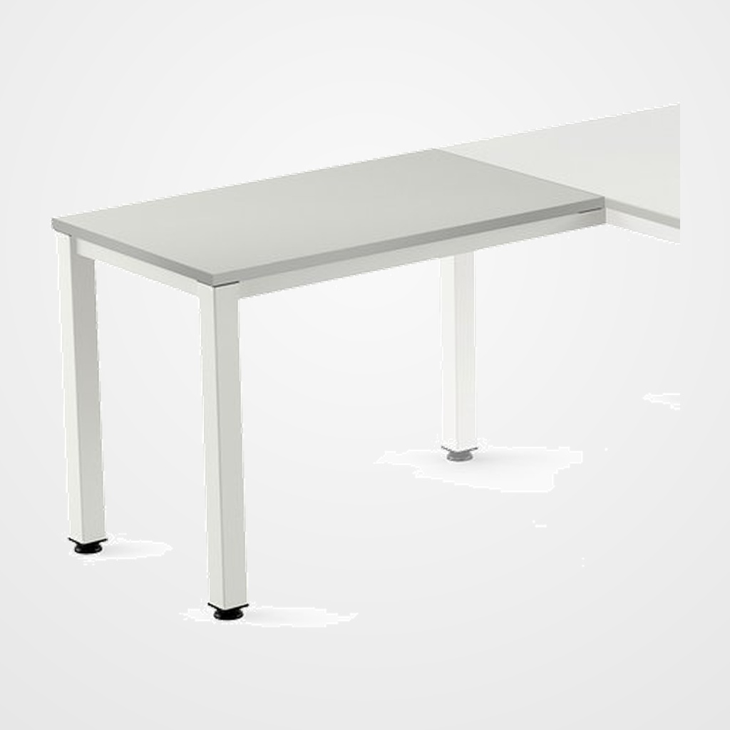 MESA ROCADA EXECUTIVE ALA 100x60 ESTRUCTURA BLANCO TABLERO MELAMINA GRIS