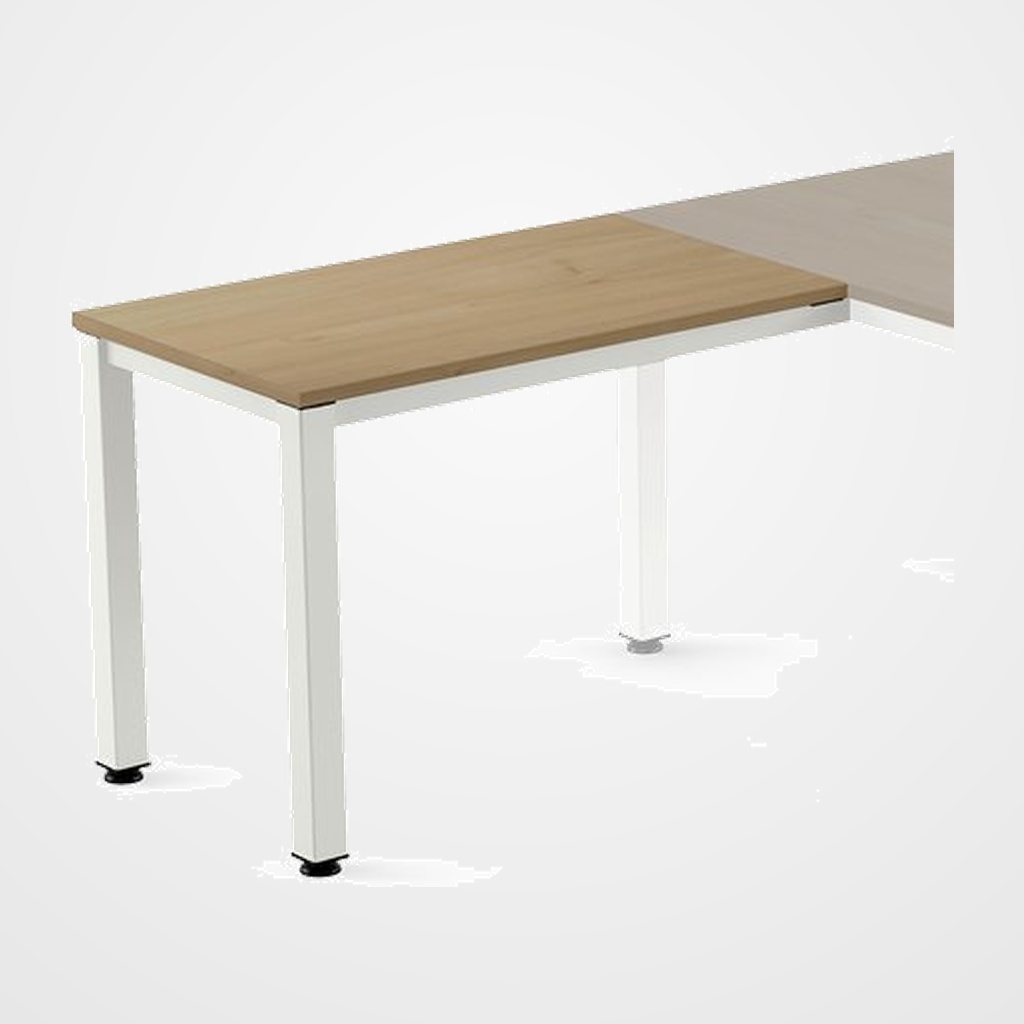 MESA ROCADA EXECUTIVE ALA 100x60 ESTRUCTURA BLANCO TABLERO MELAMINA ROBLE