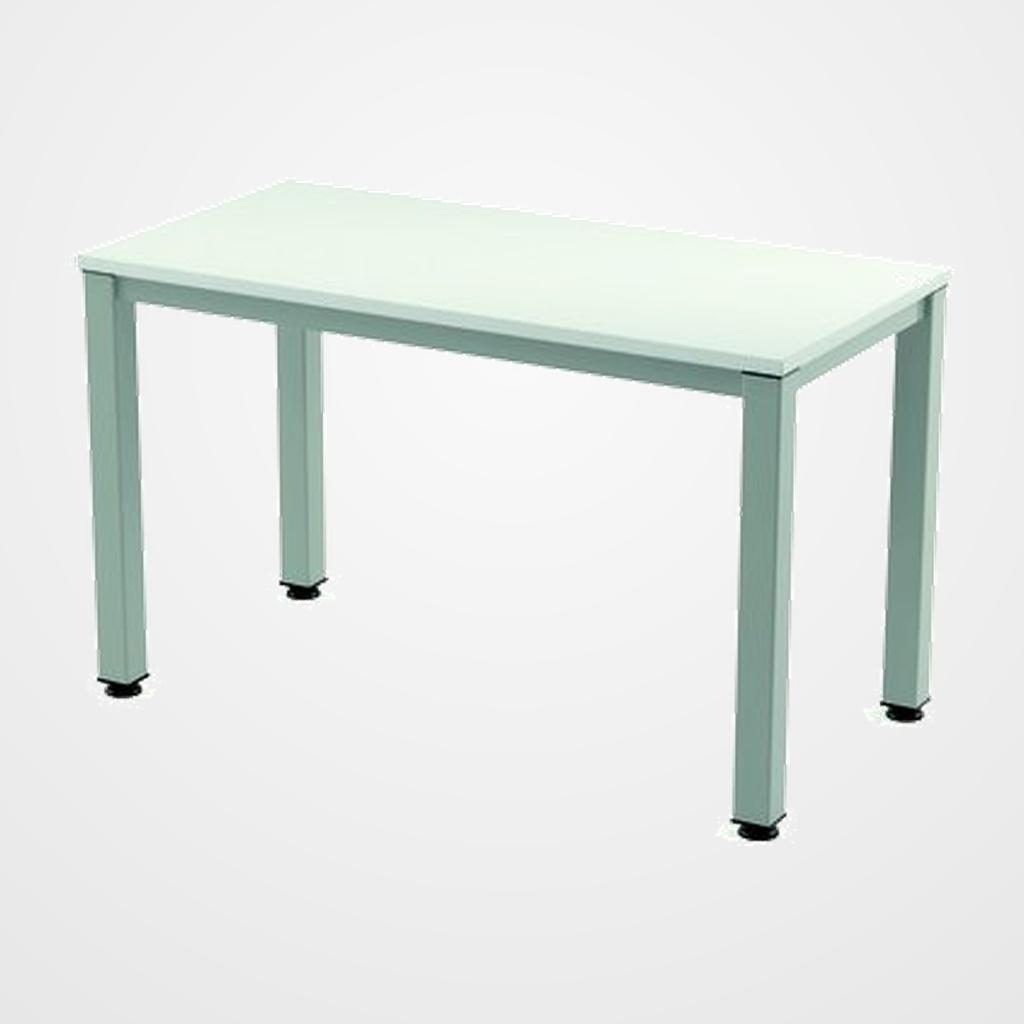 MESA ROCADA EXECUTIVE 120x60 ESTRUCTURA ALUMINIO TABLERO MELAMINA BLANCO
