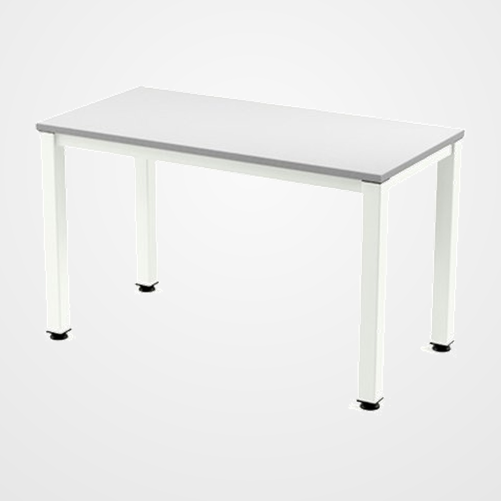 MESA ROCADA EXECUTIVE 120x60 ESTRUCTURA BLANCO TABLERO MELAMINA GRIS