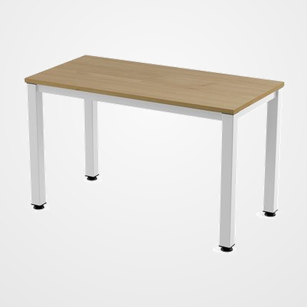 MESA ROCADA EXECUTIVE 120x60 ESTRUCTURA BLANCO TABLERO MELAMINA ROBLE