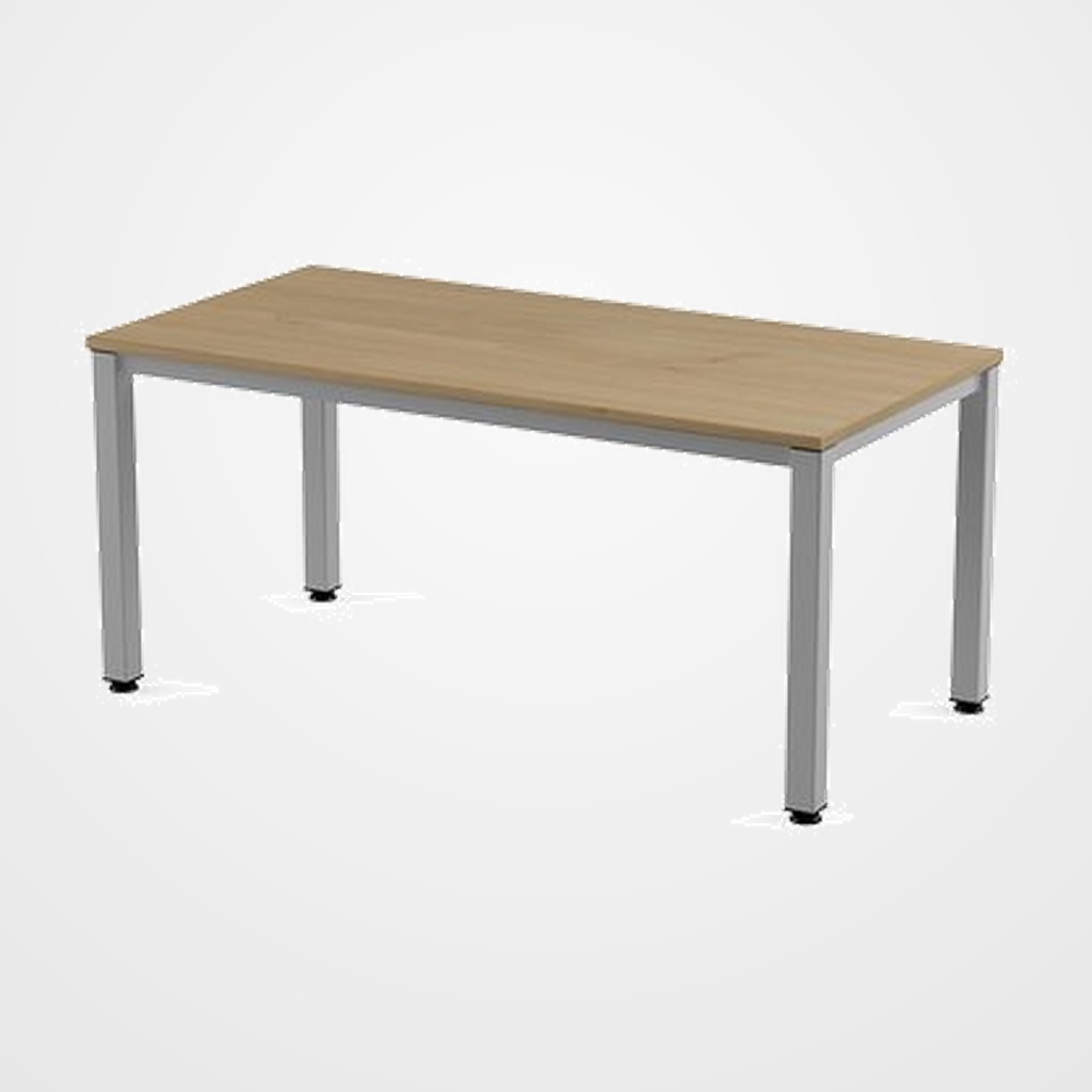 MESA ROCADA EXECUTIVE 140x80 ESTRUCTURA ALUMINIO TABLERO MELAMINA ROBLE