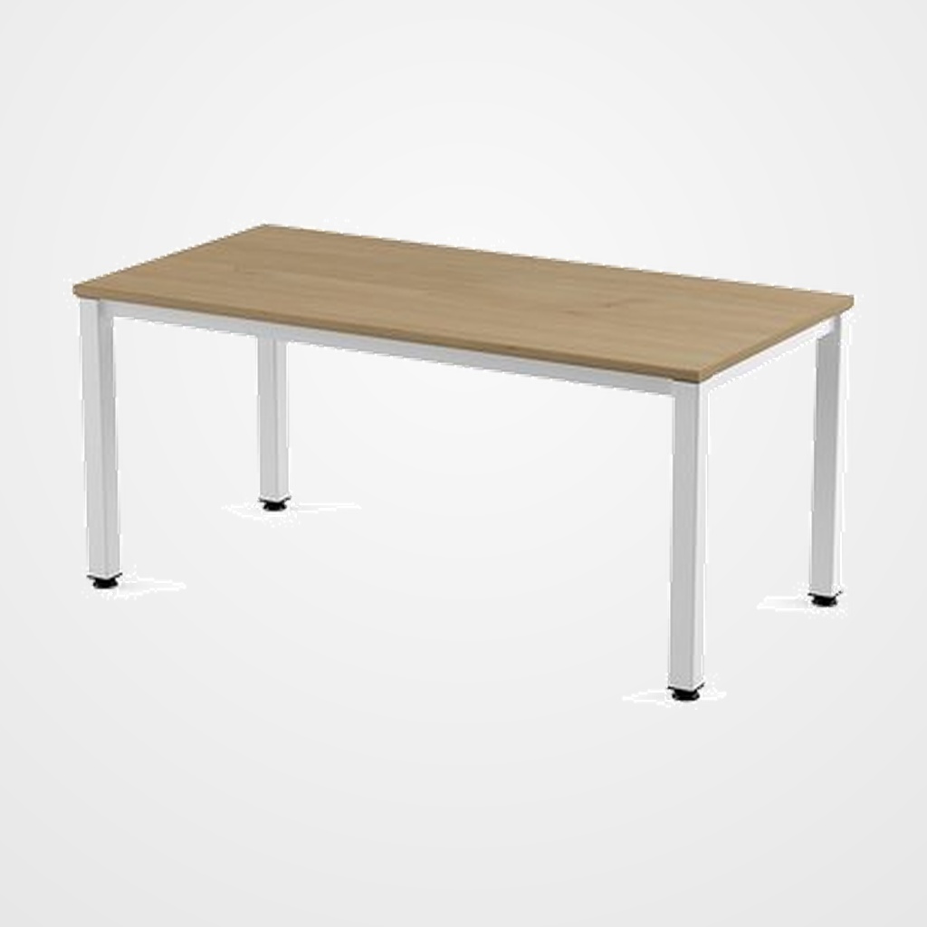 MESA ROCADA EXECUTIVE 140x80 ESTRUCTURA BLANCO TABLERO MELAMINA ROBLE