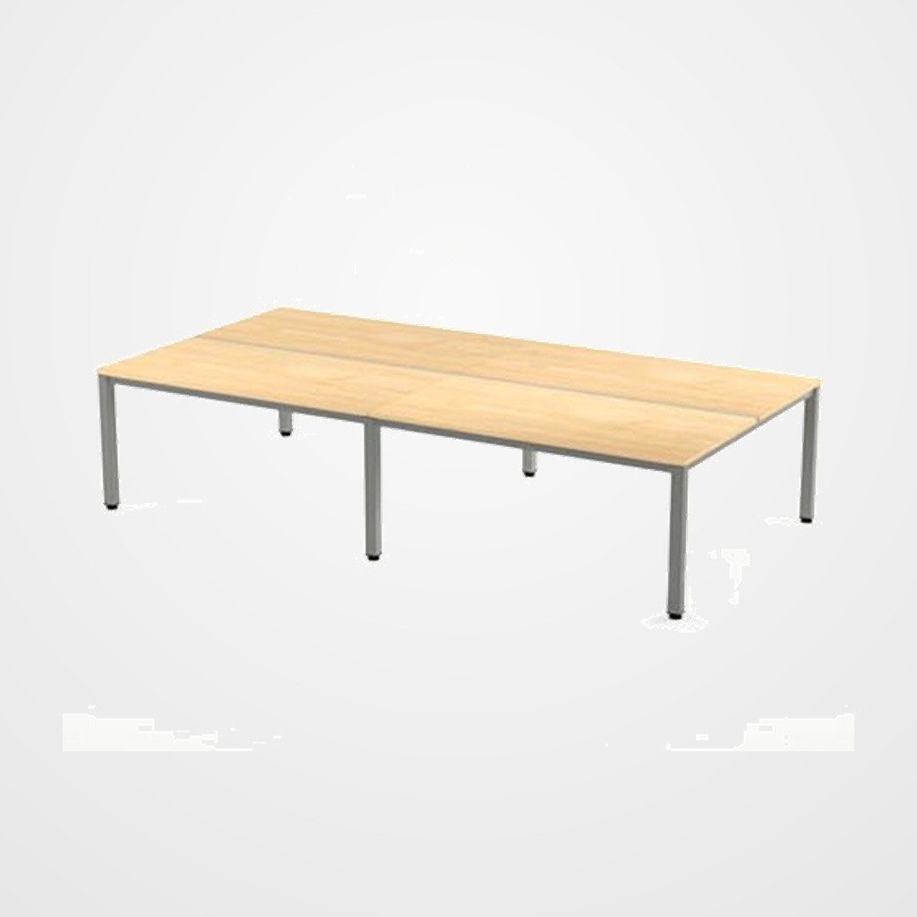 MESA ROCADA EXECUTIVE 163x360 ESTRUCTURA ALUMINIO TABLERO MELAMINA HAYA