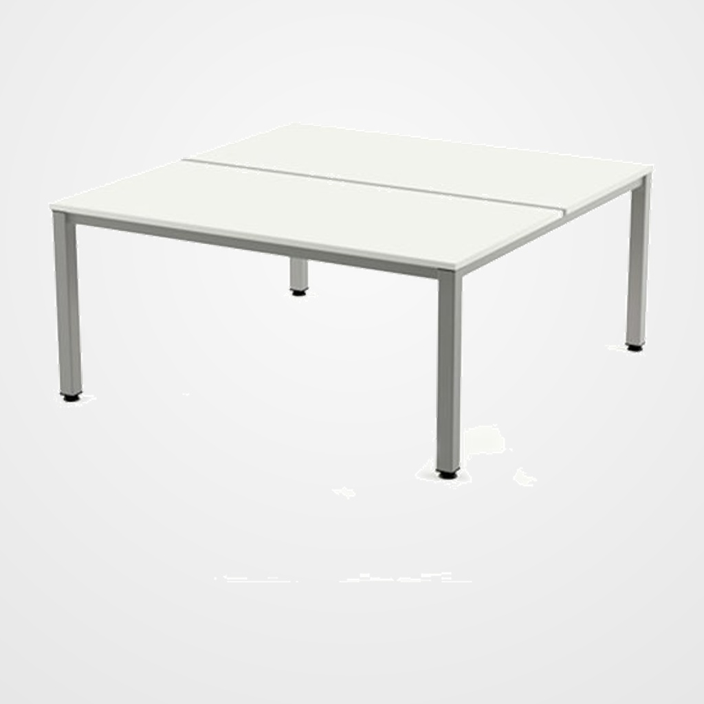 MESA ROCADA EXECUTIVE 180x163 ESTRUCTURA ALUMINIO TABLERO MELAMINA BLANCO