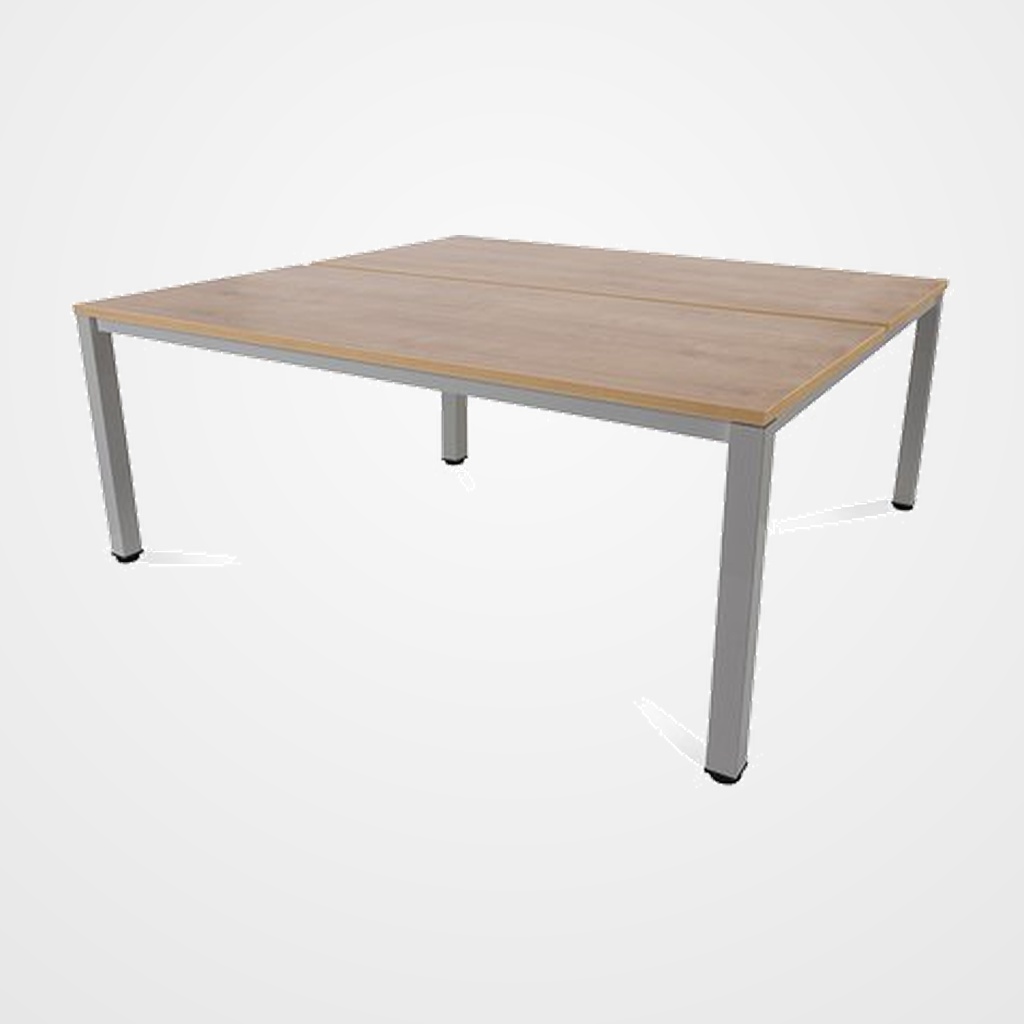 [24401358] MESA ROCADA EXECUTIVE 180x163 ESTRUCTURA ALUMINIO TABLERO MELAMINA ROBLE